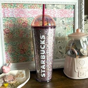Starbucks 2024 Holiday Glitter PVD Tumbler & Holographic Metallic Dome Lid. NWT!